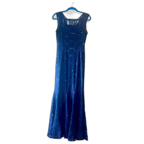 Alex Evenings Navy Sequin Gown - Picture 1 of 5